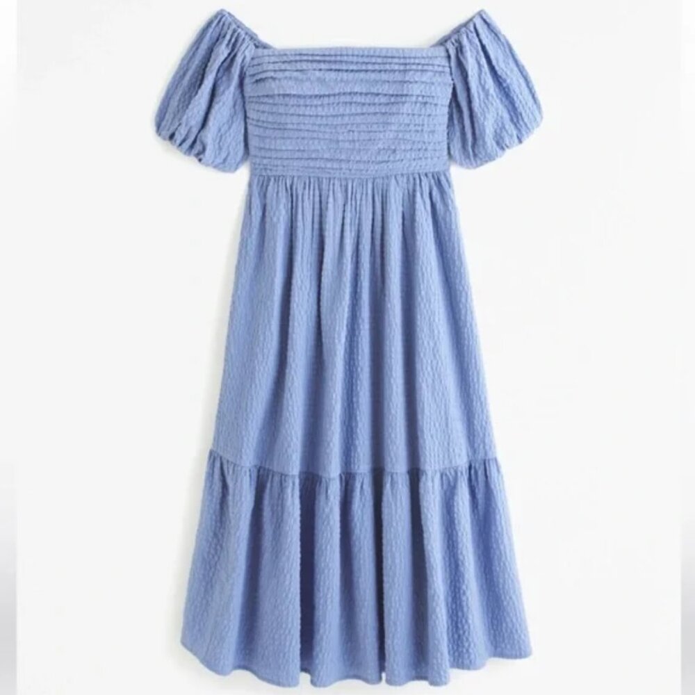 Abercrombie Emerson Off Shoulder Puff Sleeve Midi Dress-NWT- Size M